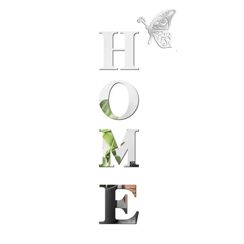 HOMEButterfly acrylic mirror wall stickers home background wall stickers porch DIY mirror letters