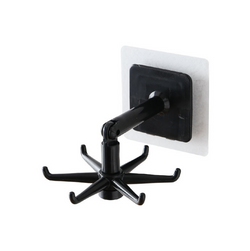 360 Degrees Rotated Kitchen Hooks Self Adhesive 6 Hooks Home Wall Door Hook Handbag Clothes Ties Bag Hanger Hanging Rack