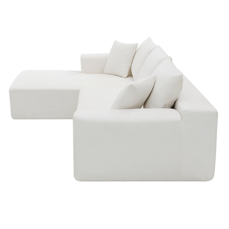 109*68" Modular Sectional Living Room Sofa Set Modern Minimalist Style Couch White